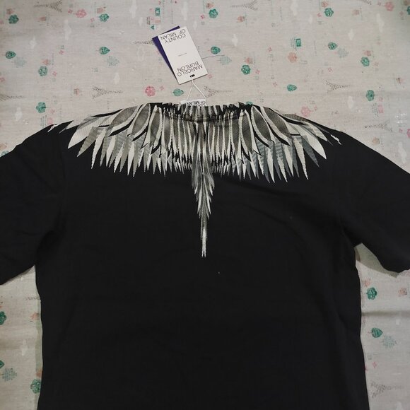 Marcelo Burlon Wing Print Streetwear Black Short-Sleeve T-Shirt - Picture 5 of 5